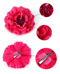 Hair Flower Clips Brooch Boutique Hair Accessories Bohemia Hairpins for Women Girls (Rose) 1 Count (Pack of 1)