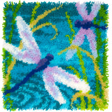 Dimensions Needlecrafts Dragonfly Latch Hook Craft Kit for Kids, 16 x 16