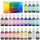 24 Color Epoxy Pigment - Crystal Transparent Dye for DIY Resin Art, Jewelry Making - Concentrated UV Resin Colorant for Paint, T