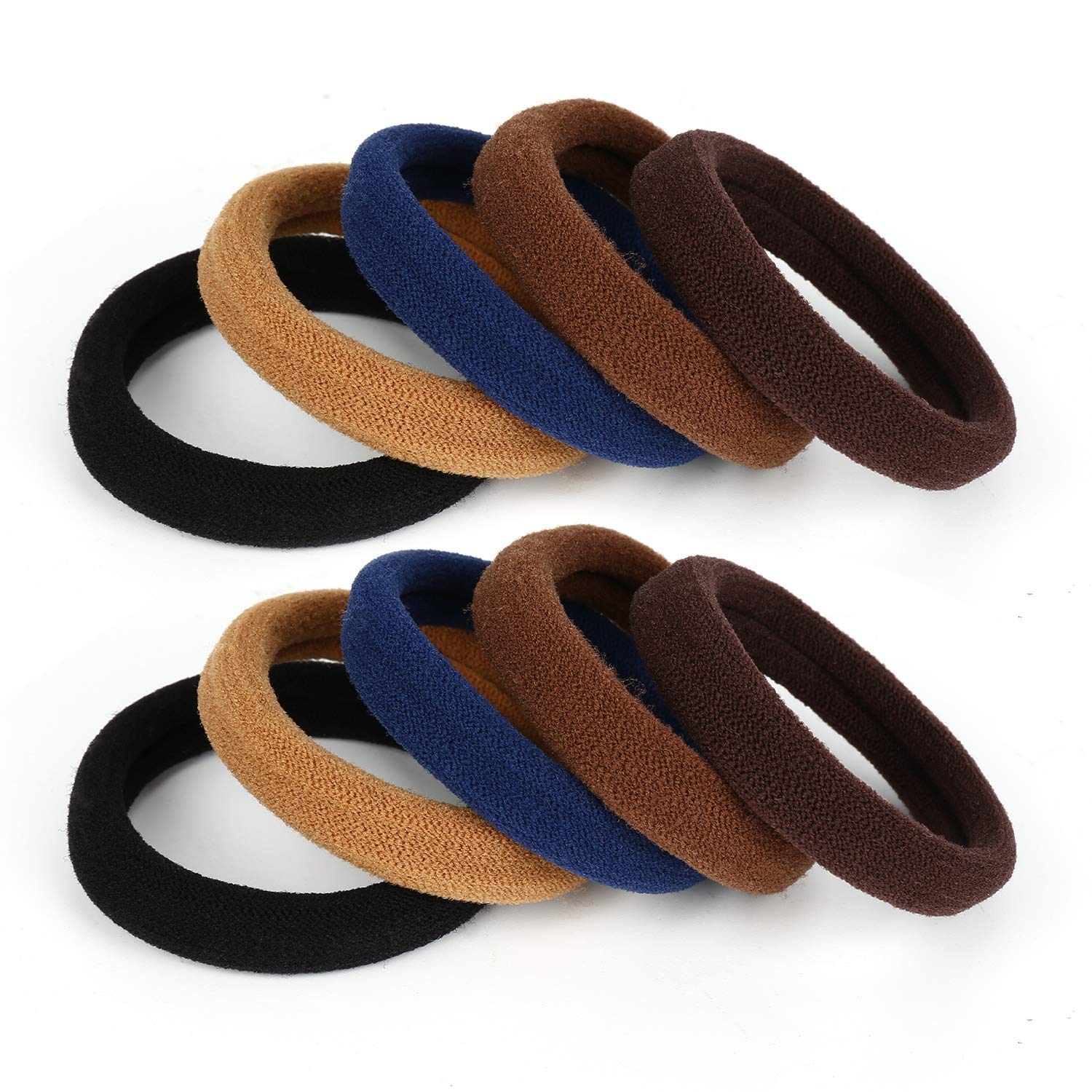 100PCS Large Cotton Seamless Hair Ties Bands - Ponytail Holders - Thick Hair Elastics for Thick Heavy and Curly Hair (2 Inch in 