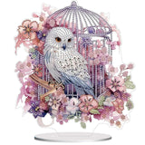 Diamond Painting Kits for Adults Beginners, 5D Full Drill Owl Crystal Art Desktop Ornament, DIY Single Sided Home Office Desk De