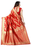 Sugathari Womens Banarasi Saree Pure Kanjivaram Silk Saree Soft New Ladies 2023 Design Wear Pattu Sarees Latest Cotton Party Sari Collections With Blouse Piece For Wedding Sadi (Sam Pari-37 Red)