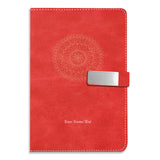 Brown Cloud Personalized Red Soft Abstract Faux Leather Cover Notebook/Diary With Magnetic Lock, With Personalised/Customized Me