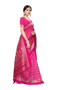 Anni Designer Art Silk Saree With Blouse Piece (Aparna-Pink-1_Pink_Free Size),Pink,Free Size,Silk,ready to wear,With Un-stitched Blouse
