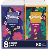 Kleenex OnTheGo Facial Tissues, 8 OnTheGo Packs, 10 Tissues per Box, 3Ply (80 Total Tissues), Packaging May Vary