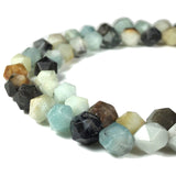 ABCGEMS African Black Amazonite Beads- Black Tourmaline & Pyrite Inclusion (A Mesmerizing Cutting Technique that Illuminates The