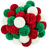 Gemscream 50 Pcs 3 Inch Fall Christmas Yarn Pom Poms for Crafts Large Fuzzy Pompoms for DIY Hats Handmade Craft Xmas Thanksgivin