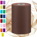 Swpeet 6 Inch by 100 Yards Coffee Color Tulle Fabric Roll, Fabric Spool Tulle Ribbon, Netting Polyester Spool for DIY Handmade B