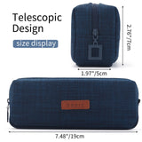 Angoobaby Small Pencil Case Student Pencil Pouch Coin Pouch Cosmetic Bag Office Stationery Organizer For Teen School-Dark Blue