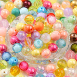 BERMRO 16mm Acrylic Beads 220pcs Transparent Color Mix Pen Bead Focal Spacer Chunk Bubblegum Beads for DIY Crafting Necklace Bra