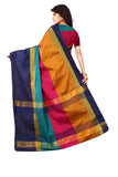 Dhruvi Trendz Women Art Silk Womens Wear(Dt-S1315_Orange & Navy Blue_Free Size)