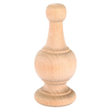 Birch Finial, 4-3/8 T, Max Dia. 1-7/8, Pre-Drilled with 1-1/2 Hole 1 Pack