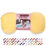 Makromecity Softee Baby Yarn,%100 Premium Anti-Pilling Acrylic, 3.5 Oz, 273 yd (100gr/250 mt), Light Yellow Soft Yarn for Croche