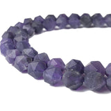 [ABCgems] Matte Brazilian Amethyst (Grade AA- Beautiful Translucent) 8mm Precision-Star-Cut Beads for Beading & Jewelry Making