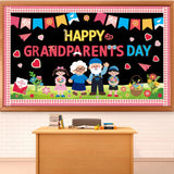 party greeting Happy Grandparents Day Bulletin Board Set Grandma and Grandpa Party Classroom Decoration Family Paper Cutouts Bul