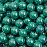 BERMRO 16mm Acrylic Bead 100pcs AB Dark Green Acrylic Focal Bead Chunk Bubblegum Beads for DIY Crafting Necklace Bracelet Jewelr