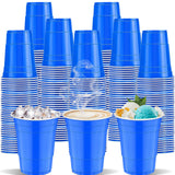 cssopenss 120 pcs 16 oz blue plastic cups Fourth of July Party Decorations Plastic Cups 16 oz plastic Disposable cups blue Party