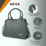 Adisa Gold Square Handbag Shoulder Bag For Women And Girls With Sling Belt (Ad4081-D.Grn),Dark Green,,B0DSJ5J3VB