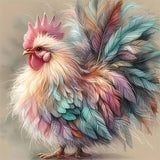 Chicken Counted Cross Stitch Kits for Adults, Colorful Rooster Stamped Cross Stitch Kits for Beginners, Needlepoint Cross-Stitch