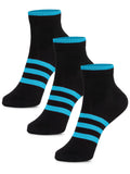 Bodycare Womens Solid Ankle Length Socks Pack Of 3 Neon Sky Blue.