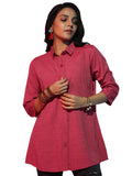 Libas Women'S Viscose Rayon Solid Straight Tunic Shirt (58208_Coral
