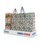 KOSY Paper Gift Bag for Gifting Eco Friendly Reusable Printed Paper Carry Bag with Madhubani and Multi Flower Designer Pattern D