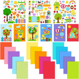 Outus 15 Pieces Card Making Kits for Kids with 3 Sheets Stickers, 15 Blank Envelopes and 15 Seal Stickers, Handmade Card Making 