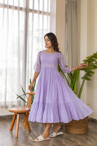 Anni Designer Women Vicose Rayon Regular Fit Embroidered Anarkali Kurta (Talipara Purple-Vks01_L_Purple_Large),Purple,L,Vicose Rayon,Anarkali,