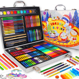 Okiki Art Supplies Kit, 184-Pack Drawing Coloring Set Painting Art Set Kits Gifts Box, Arts and Crafts for Artist, Crayons, Past