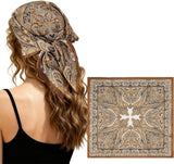 Druenza 27.5 Inch Square Silk Scarf For Women Stylish | Satin Scarf For Bandana, Hair Wrapping, Fashionable Top, Heads Scarf, Hi