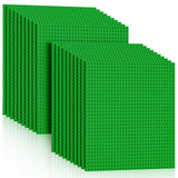 Pokiiulk 20 Baseplates for Bricks, Classic Green Building Base Plates, 10 x 10 (32Studs Each Side), Compatible with All Major B
