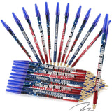 Jetec 48 Pcs Veterans Day Gift Pens American Flag Ballpoint Pens Bulk Patriotic Party Favors Plastic Black Ink Stick Supply for 