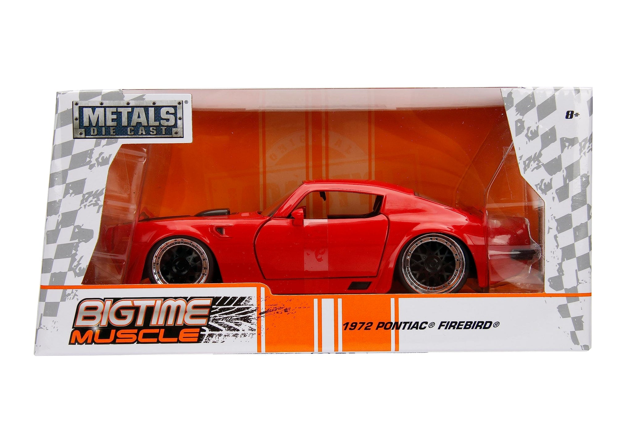 Big Time Muscle 1:24 1972 Pontiac Firebird Die-Cast Car, Toys For Kids And Adults,Black