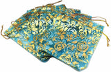 brown leaf 12x15 cmTransparent Printed sky blue Organza Potli Bags Jewellery Pouch Best for Wedding Diwali Rakhi Party Supply Bi