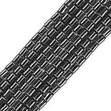 39CM/15.3Inches 4x5mm Natural Black Hematite Gemstone Loose Beads Tube Strand Healing Crystal Energy Power Beads for Jewelry Mak