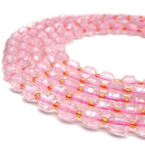 ABCGEMS Madagascan Rose Quartz Beads (Enhanced Prism Shape that Amplifies The Energy - Allows Energy to be Dispersed in All Dire