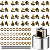 Hotop 40 Sets Boots Hook Lace Buckles Speed Eyelets Hooks for Boots Shoelace Hooks for Camp Hike Climb (Bronze)
