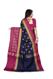 Dhruvi Trendz Women Cotton Silk Saree(Dt-S167_Nevy Blue-Pink_Free Size)