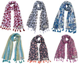 Fusfus WomenS Printed Chiffon Scarves And Stoles, Free Size(Multicolour, Fs971) Pack Of 6 (Multicolor1)