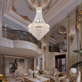 36 In Luxurious K9 Crystal Single Tier Chandelier 14-Led Bulbs Classical Hardwired Ceiling Chandelier Lamp For Living Room, Ha