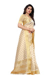 Yashika Women'S Cotton Saree With Blouse Piece (Kerala Pallavi_Cream15),Cream 01,Free Size,Cotton Blend,Saree,