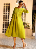 Libas Women'S Cotton A-Line Midi Dress (37219 Mustard Mustard S