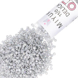 Miyuki Delica Seed Beads - Size 11/0 (1.6 mm), DB1579, Opaque Ghost Gray AB, 7.2 g, Approx. 1440 Beads, Made in Japan