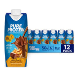 Pure Protein Complete Protein Shake, Chocolate Peanut Butter, 30g High Protein Drink, Less than 1g Sugar, 3g Fiber, Ready to Dri