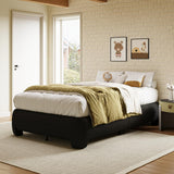 ZENBEDING Cloud Bed Frame Twin Size, Soft Boucle Kids Bed Frame with Round Corner, Upholstered Twin Bed Frame with Heavy Duty Wo