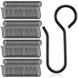 Jetec 120 Pcs Metal Curtain Track Hooks S Shaped Small Curtain Metal Drape Wire Hooks for Ceiling Drape Track (Black)