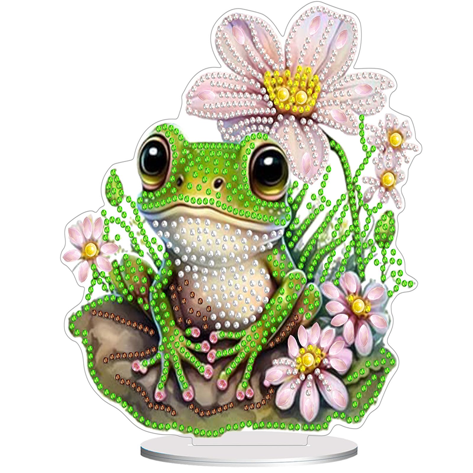 Diamond Painting Kits for Adults Beginners, 5D Full Drill Frog Crystal Art Desktop Ornament, DIY Single Sided Home Office Desk D