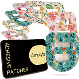 Omnipod 5 Adhesive Patches Waterproof Flower, 20 Pack Amolyfe Omnipod Overpatches with Stretchable Strap, Breathable Long-Lastin