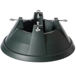 Gardenised Plastic Christmas Tree Stand with Screw Fastener, Green