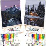 BAISITE Paint by Numbers Kit for Adults,12 Wx16 L 2 Pack Canvas for Painting Kits for Adults in Colorful Box 219220 Already Fram